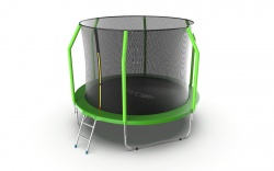 Батут EVO Jump Cosmo 10ft зеленый с внутр. сеткой и лестницей