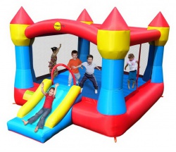 Детский надувной Батут с горкой Супер Джамп HAPPY HOP 9217