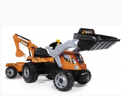 Трактор педальный строительный с 2-мя ковшами и прицепом арт. 710110 Smoby