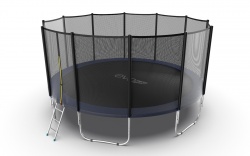 EVO JUMP External 16ft (Blue) Батут с внешней сеткой и лестницей, диаметр 488 см (Синий)