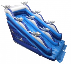 Коммерческий детский надувной батут АКВАПАРК ДЛЯ СУШИ - ГОРКА "ДЕЛЬФИНЫ" СП. 144