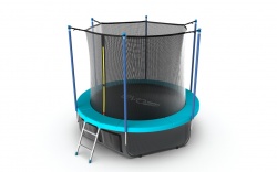 Батут EVO JUMP Internal 10ft (Wave) синий с внутр. сеткой и лестницей + нижняя сеть