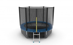 Батут EVO JUMP External 8ft синий + Lower net. с внеш. сеткой и лестницей + нижняя сеть