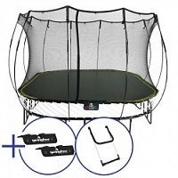 Комплект Батут беспружинный квадратный SPRINGFREE S113 Лестница, Крепеж