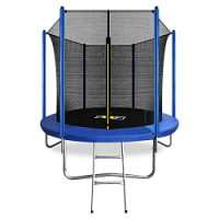 Спортивный батут 8FT с внутренней сеткой и лестницей ARLAND 244 см blue