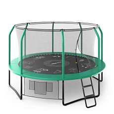 Дачный Пружинный Батут UNIX SUPREME GAME 12 FT С СЕТКОЙ И ЛЕСТНИЦЕЙ GREEN