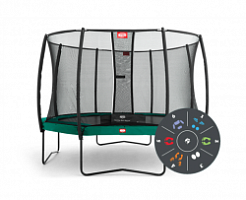 Батут BERG Elite+ (Элит+) Tattoo  430 + Safety Net T-seties 430 зеленый арт.37.24.91.00