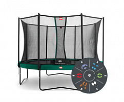 Батут BERG Champion (Чемпион) 430 Tattoo (Тату) + Защитная сетка Comfort 430 арт. 35.44.06.01