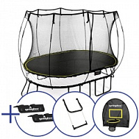 Комплект Батут беспружинный овальный SPRINGFREE O77 Лестница, Крепеж и Баскетбольное кольцо